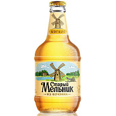  Пиво Старый мельник из Бочонка Мягкое светлое, пастеризованное 4,3% 0,45л ст/б 