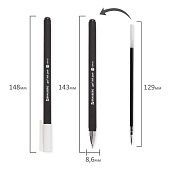 Ручка гелевая черная Brauberg Matt Gel, корпус soft-touch, узел 0,5 мм, линия 0,35 мм, 142944