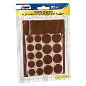 Войлочные подкладки самоклеящиеся для мебели UNIBOB, темно-коричневый, 27 шт/упак Войлочные подкладки самоклеящиеся для мебели UNIBOB, темно-коричневый, 27 шт/упак