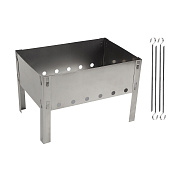 Мангал ECOS сборно-разборный 350х240х240мм, 0,35-0.40мм с 4 шампурами 009380 Мангал ECOS сборно-разборный 350х240х240мм, 0,35-0.40мм с 4 шампурами 009380