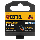 Отвертка SL6x100мм, CrV, трехкомпонентная рукоятка, Denzel Отвертка SL6x100мм, CrV, трехкомпонентная рукоятка, Denzel