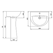 Раковина с пьедесталом Виктория 55см Santeri Раковина с пьедесталом Виктория 55см Santeri