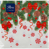  Салфетки бумажные Pero Prestige 3-х сл 33х33 НГ Новогоднее настроение 20шт Арт.1053 