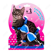  Набор Wogy для кошек (поводок 120х1 см, шлейка с бантом 10х6 см), микс, арт. 10922-2856 Код 270073 