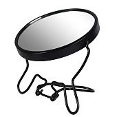  Зеркало настольное подвесное QF, круглое, с увеличением, d 9 см, металл, черный 9872521 