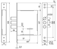 Замок врезной 60.01 4 кл. Гардиан Замок врезной 60.01 4 кл. Гардиан