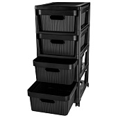 Комод на колесах 4 секции Velvet 300х385х690мм черный 435218813 Комод на колесах 4 секции Velvet 300х385х690мм черный 435218813
