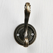 Крючок мебельный KM212AB, двухрожковый, цвет бронза 1866218 Крючок мебельный KM212AB, двухрожковый, цвет бронза 1866218