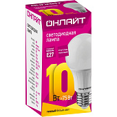 Лампа LED 10Вт Е27, груша, 2700К теплый ОНЛАЙТ