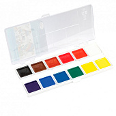  Акварель медовая Гамма Классическая, 12 цветов, без кисти, пластик 
