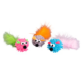 Игрушка Wogy для кошек Мышка, 8х5,5 см, с пером l=10 см, микс, арт. 2024-6461 Код 273534