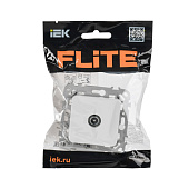 Розетка телевизионная встраиваемая, цвет белый, IEK FLITE