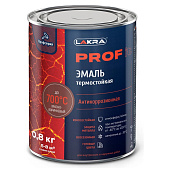 Эмаль термостойкая антикоррозионная Лакра PROF IT до 700 С Красно-коричневый 0,8 кг 