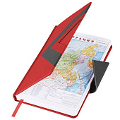  Ежедневник А5 недатированный 138x213мм BRAUBERG Waves под кожу, застежка 160л, красный/черный,111874 