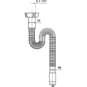 Гофросифон WIRQUIN 1 1/4"х40/50 1200мм 30718002 Гофросифон WIRQUIN 1 1/4"х40/50 1200мм 30718002
