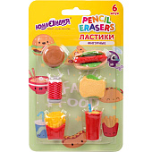 Ластики фигурные ЮНЛАНДИЯ "Фастфуд", НАБОР 6 штук, блистер, 272670 Ластики фигурные ЮНЛАНДИЯ "Фастфуд", НАБОР 6 штук, блистер, 272670