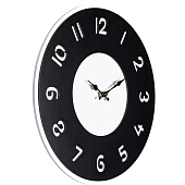 Часы настенные Рубин, "Классика", корпус белый+черный, d=35, МДФ, 3529-002 Часы настенные Рубин, "Классика", корпус белый+черный, d=35, МДФ, 3529-002