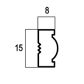 COL130-7D Молдинг, цвет жемчуг (15х8х2400)/40