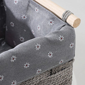  Корзина для хранения плетёная ручной работы Доляна «Маргаритки», 30х21х17 см, цвет серый 3549384 