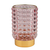 Подсвечник, 85х85х125, стекло, розовый, Star-4 Подсвечник, 85х85х125, стекло, розовый, Star-4