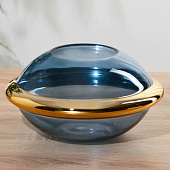  Ваза стекло "Юпитер" плоская, 13 см голубой 10073141 