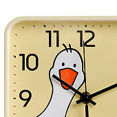 Часы настенные квадрат 19х19см, корпус желтый, "Гусь" Часы настенные квадрат 19х19см, корпус желтый, "Гусь"