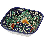 Салатница Риштанская Керамика "Цветы", 13 см, синяя 1573789 Салатница Риштанская Керамика "Цветы", 13 см, синяя 1573789