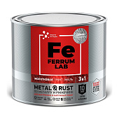 Грунт-эмаль по ржавчине 3 в 1 молотковая серая,FERRUM LAB 2 л Грунт-эмаль по ржавчине 3 в 1 молотковая серая,FERRUM LAB 2 л