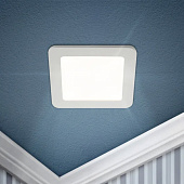  Светильник точечный встраиваемый LED 16Вт 4000К квадрат белый (193х10/монтажн d60) /ЭРА 