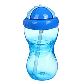 Поильник с силиконовой трубочкой, 340 мл., цвет Голубой 10792861 Поильник с силиконовой трубочкой, 340 мл., цвет Голубой 10792861