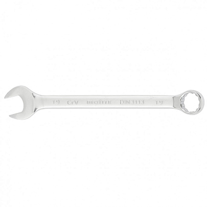  Ключ комбинированный 19мм, CrV, полированный хром 