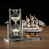  Песочные часы Фрегат, сувенирные, 15,5х6,5 х 12,5 см, микс 3488511 