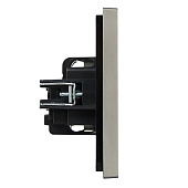 Розетка встраиваемая с заземлением, цвет сталь, IEK FORTE&PIANO Розетка встраиваемая с заземлением, цвет сталь, IEK FORTE&PIANO