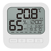  Часы электронные настольные CL-18 (WW белые, с термометром, гигрометром, календарем и будильником) 