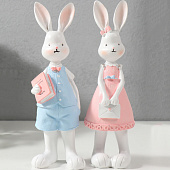 Сувенир полистоун "Зайка в бежевом платье/Заяц в шортах и жилетке" МИКС 19,5х4,5х6,5 см 4768098 Сувенир полистоун "Зайка в бежевом платье/Заяц в шортах и жилетке" МИКС 19,5х4,5х6,5 см 4768098