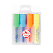  Набор текстовыделителей BRAUBERG 4 шт., АССОРТИ, "FLUO", линия 1-5 мм, 150403 