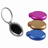  Расческа массажная складная овал с зеркалом 60х90мм 