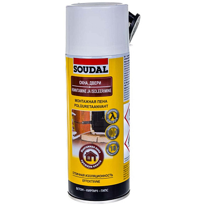 Пена монтажная бытовая SOUDAL 300мл Пена монтажная бытовая SOUDAL 300мл