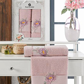 Комплект полотенец в коробке MERZUKA махровые 2 шт.LOTUS (сиреневый) Комплект полотенец в коробке MERZUKA махровые 2 шт.LOTUS (сиреневый)