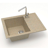  Мойка кварцевая прямоугольная с крылом песочная матовая 575x470х200 150/Q5 Agata 