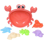 Набор для игры в песочнице Крабик, 22х18 см, 10 предметов, 550-0592 Набор для игры в песочнице Крабик, 22х18 см, 10 предметов, 550-0592