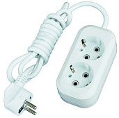 Удлинитель 2 гнезда, 2м с заземл. 16А IP20, ПВС 3х1 АБС-пластик UNIVersal Е-302 Удлинитель 2 гнезда, 2м с заземл. 16А IP20, ПВС 3х1 АБС-пластик UNIVersal Е-302