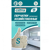  CELLTIX, Перчатки латекс, 10шт в уп.(5пар), цена за уп.,р-р S, E1M 