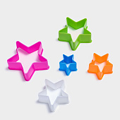 Набор форм для печенья "Звезда", 5 шт, цвет МИКС /114617 Набор форм для печенья "Звезда", 5 шт, цвет МИКС /114617