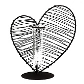  Декор Сердце Штрихи, 19х8х20 см, стекло/металл, чёрный, 9330751 