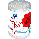Ватные палочки Русалочка Super Soft круглая банка 100шт Ватные палочки Русалочка Super Soft круглая банка 100шт