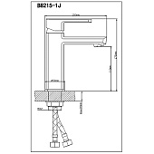  Смеситель для раковины из латуни картридж 35см B8215-1J РМС 