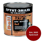 ГРУНТ - ЭМАЛЬ по ржавчине "DALI" красный RAL 3001-0,75л