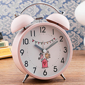 Будильник настольный детский Квигли 16х11 см розовый 4519060 Будильник настольный детский Квигли 16х11 см розовый 4519060