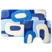  Набор ковриков для ванны и туалета 60х100 и 60х50 DELUXE синий DLX 29 Bombini 